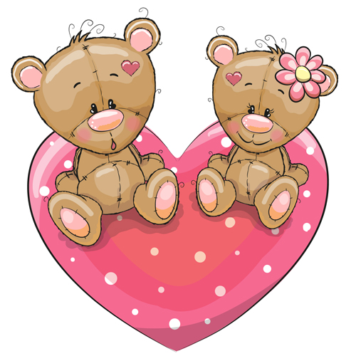 Cartoon character with love vector material 04 Cartoon character with love vector material 04