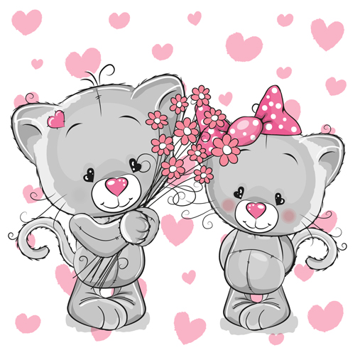 Cartoon character with love vector material 05 Cartoon character with love vector material 05