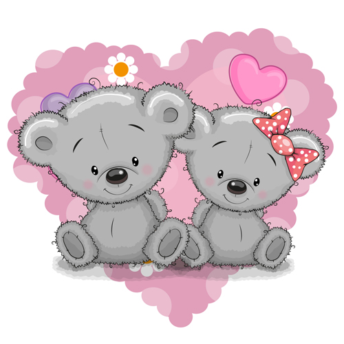 Cartoon character with love vector material 06 Cartoon character with love vector material 06