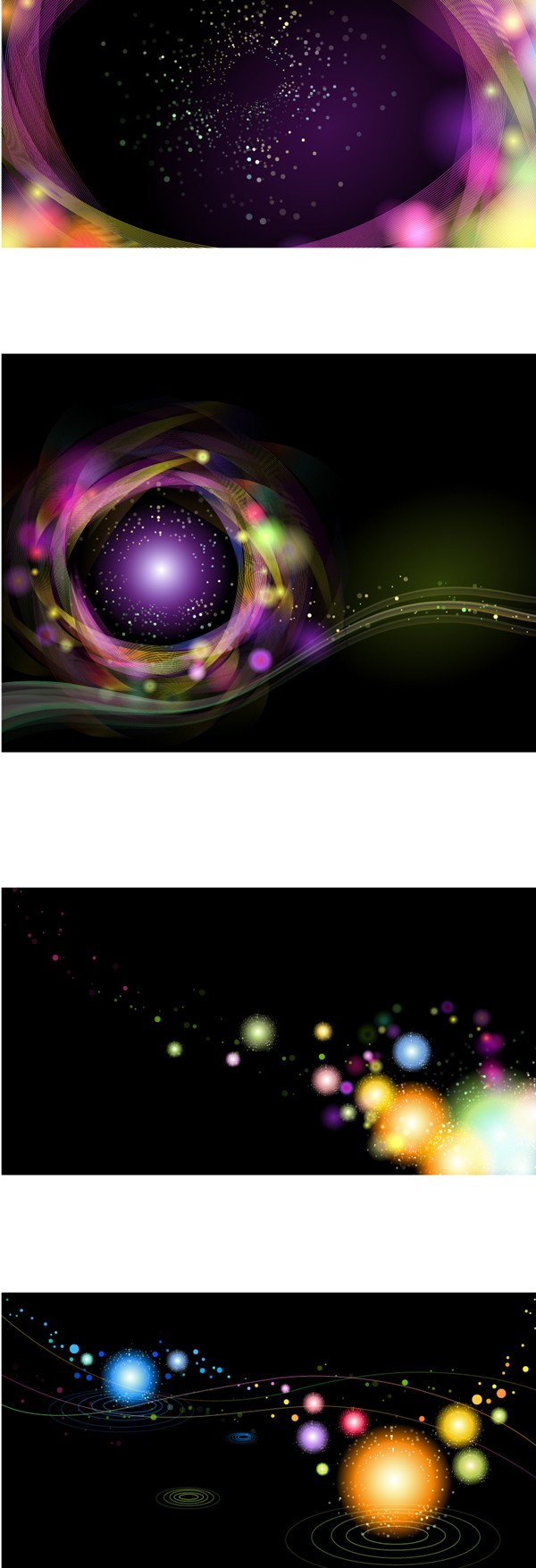 Colorful sky background vector set Colorful sky background vector set