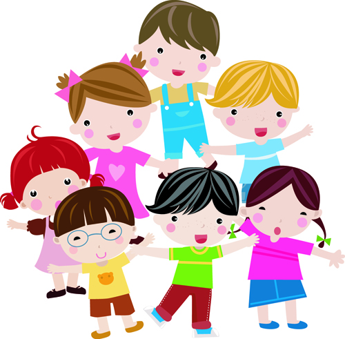 Creative cute kids vector material