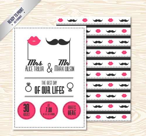 Creative wedding invitation card vector design Creative wedding invitation card vector design