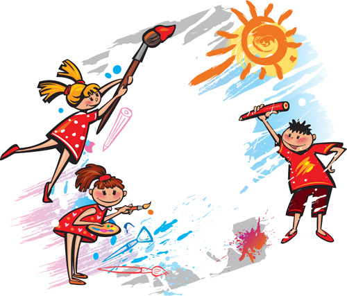 Cute Kids design vector 01 Cute Kids design vector 01