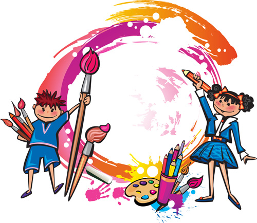 Cute Kids design vector 02