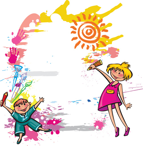 Cute Kids design vector 03