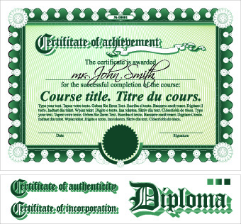 Diploma Certificate design elements vector set 01 Diploma Certificate design elements vector set 01