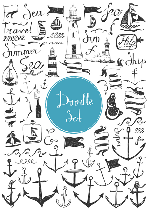 Doodle material vector set 14 Doodle material vector set 14