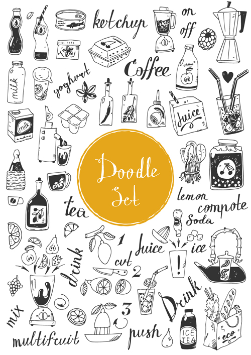 Doodle material vector set 19 Doodle material vector set 19