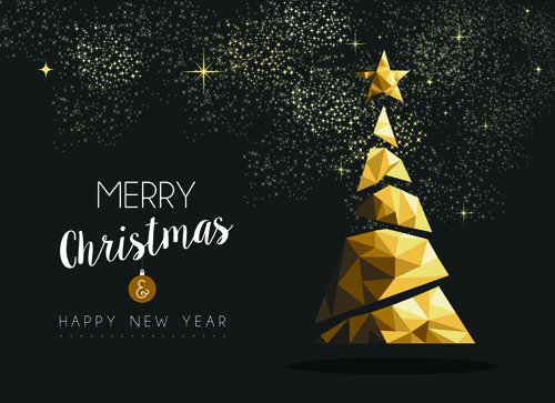 Geometric christmas tree with dark background Geometric christmas tree with dark background