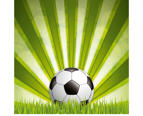 vector material soccer Green style background vector background 