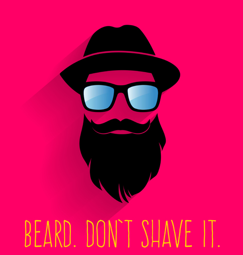 Long beard hipster head portrait vector set 01 Long beard hipster head portrait vector set 01
