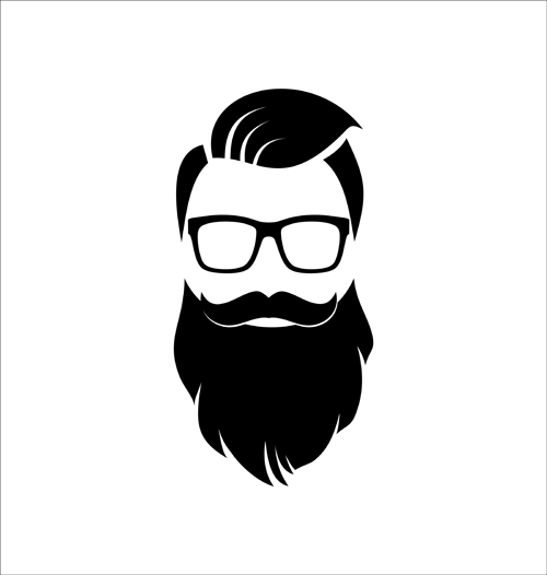 Long beard hipster head portrait vector set 06 Long beard hipster head portrait vector set 06