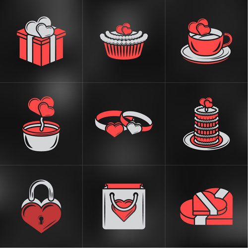 Romantic valentines day logos vector 02 Romantic valentines day logos vector 02