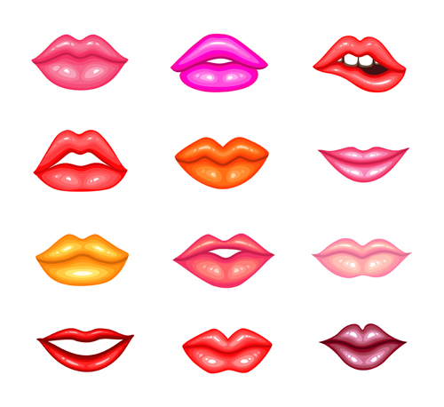 Set of lips vector material Set of lips vector material