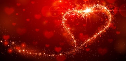 Shining red with valentines day background vector Shining red with valentines day background vector
