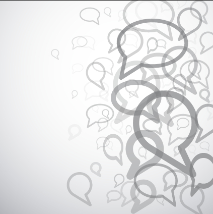 Speech Bubbles gray background vector