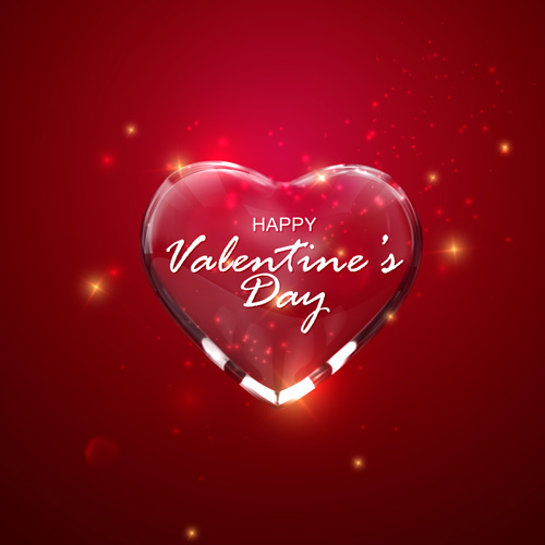 Valentines day red background with transparent heart vector 01 Valentines day red background with transparent heart vector 01