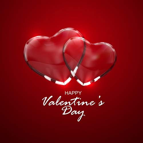 Valentines day red background with transparent heart vector 02 Valentines day red background with transparent heart vector 02