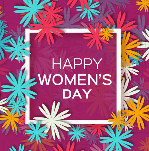 women's paper MarchV holiday flower background 
