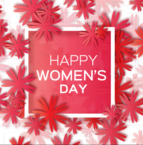 Womens Day 8 March holiday background with paper flower vector 15 Womens Day 8 March holiday background with paper flower vector 15