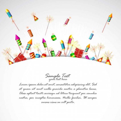 Holiday colorful fireworks vector material Holiday colorful fireworks vector material