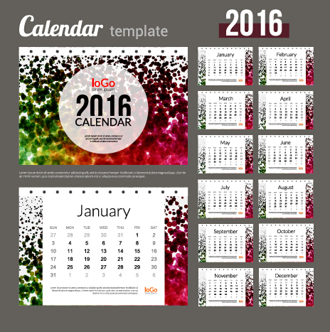2016 New year desk calendar vector material 59 2016 New year desk calendar vector material 59