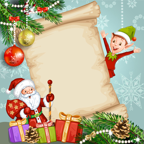 parchment elements christmas background 2016 