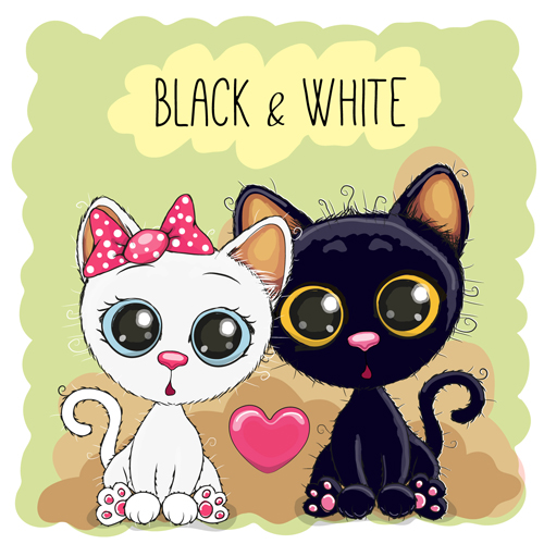 Cartoon character with love vector material 09 Cartoon character with love vector material 09