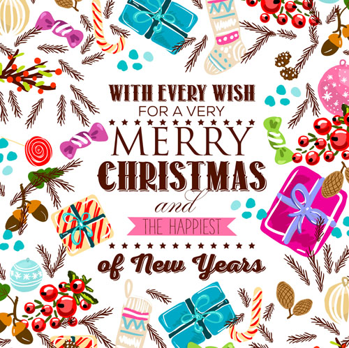 Christmas candy with gift hand drawn vector background 01 Christmas candy with gift hand drawn vector background 01