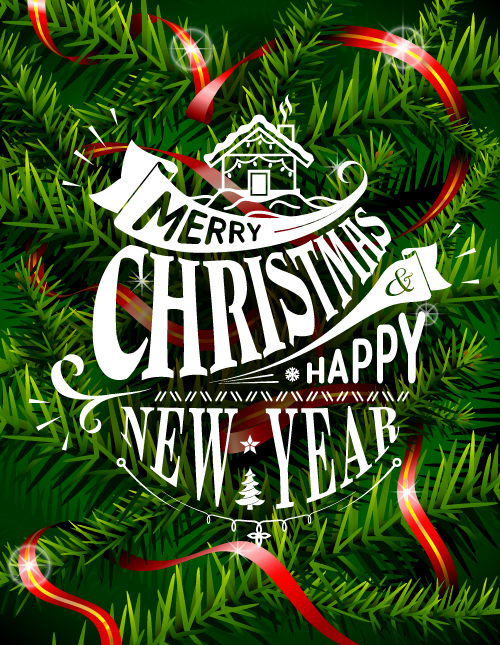 Christmas with pine background vector 02 Christmas with pine background vector 02