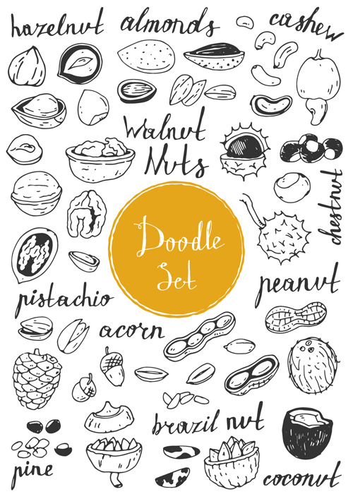 Doodle material vector set 11
