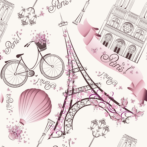 Fashion paris seamless pattern vectors 06 Fashion paris seamless pattern vectors 06