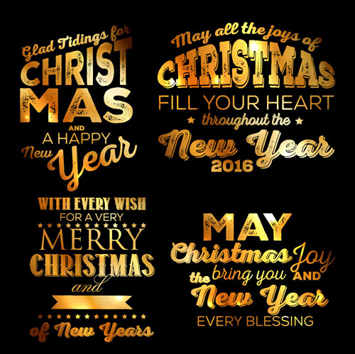 golden design christmas Calligraphy font 