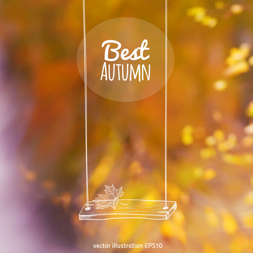 Hand drawn autumn elements with blurs background vector 05 Hand drawn autumn elements with blurs background vector 05