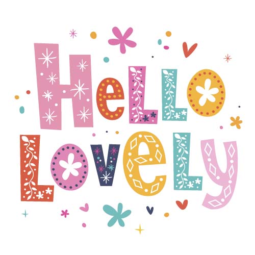 Hello lovely wordart vector design 01 Hello lovely wordart vector design 01