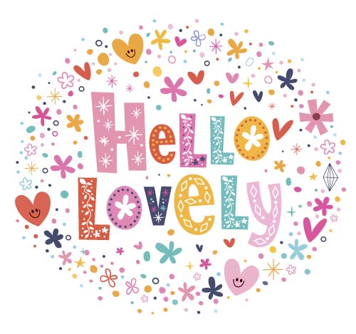 Hello lovely wordart vector design 02 Hello lovely wordart vector design 02