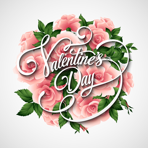 Love with flower valentines day vector 05 Love with flower valentines day vector 05