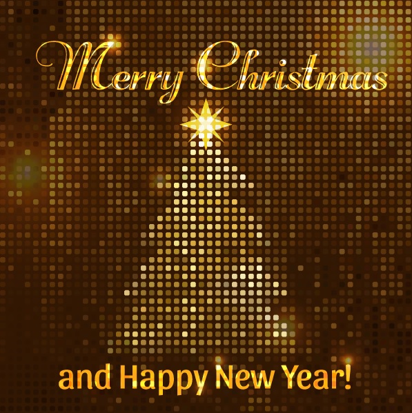 Neon christmas tree golden vector Neon christmas tree golden vector