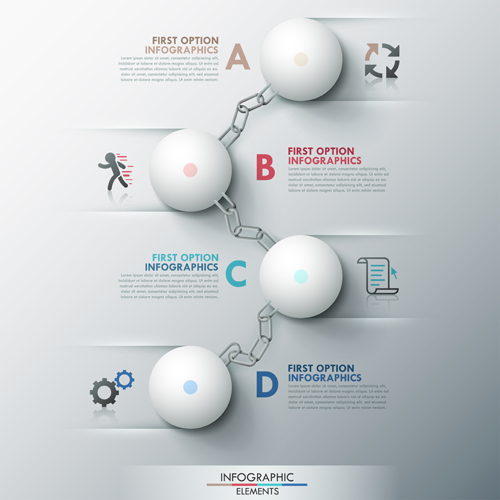 Option infographic elements vectors template 02