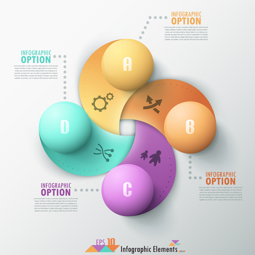 Option infographic elements vectors template 03