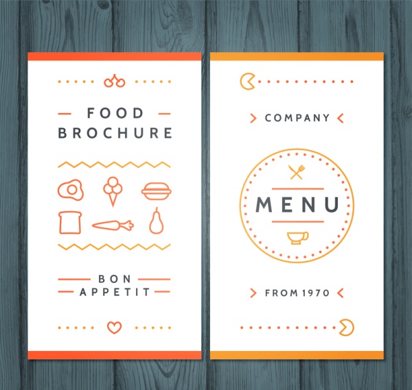 Simple menu design vectors Simple menu design vectors