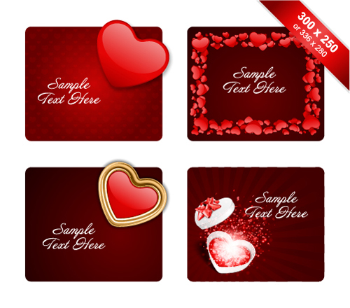 Valentines day gift cards vectors material 04 Valentines day gift cards vectors material 04