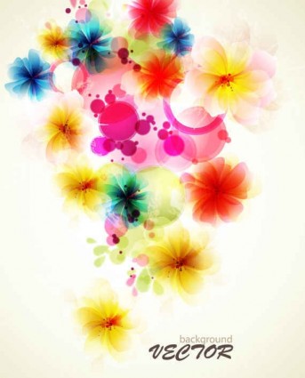 Refreshing flowers background art vector 01