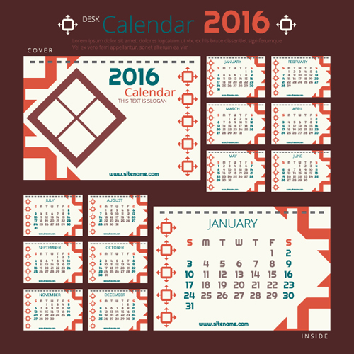 2016 New year desk calendar vector material 56 2016 New year desk calendar vector material 56