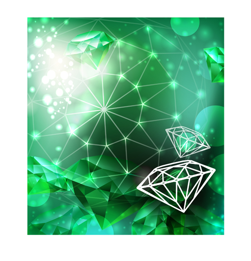 Vector Green diamond set 02 Vector Green diamond set 02