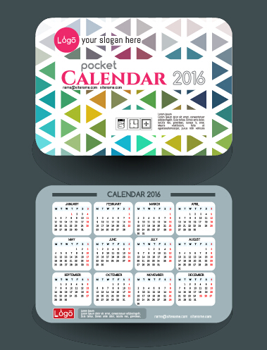 Calendar 2016 with business cards vector 11 Calendar 2016 with business cards vector 11