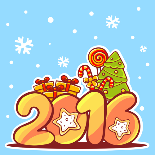 Cartoon styles christmas elements deisng vector 01 Cartoon styles christmas elements deisng vector 01