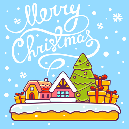 Cartoon styles christmas elements deisng vector 04 Cartoon styles christmas elements deisng vector 04