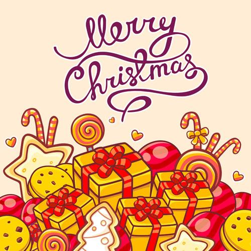 Cartoon styles christmas elements deisng vector 08 Cartoon styles christmas elements deisng vector 08