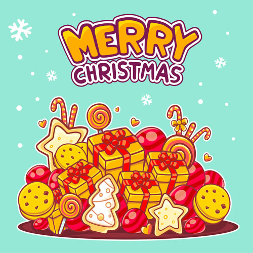 Cartoon styles christmas elements deisng vector 09 Cartoon styles christmas elements deisng vector 09